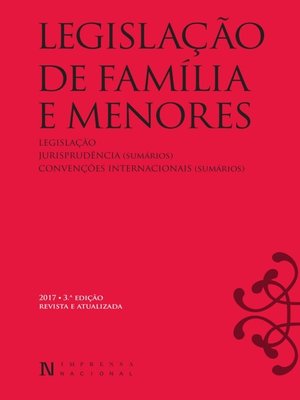 cover image of Legislação de Família e Menores  3ª edição revista e atualizada